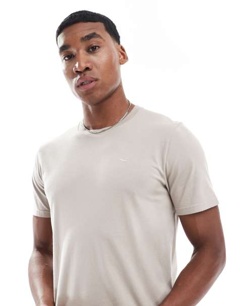 Hollister - Icon - T-shirt aderente beige con motivo - view 1