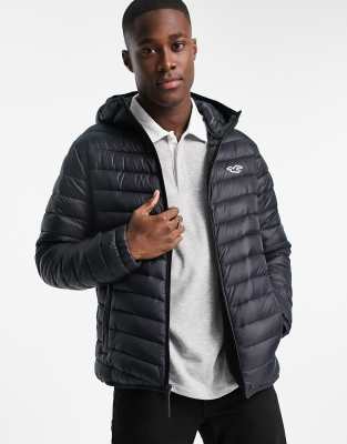 Hollister Icon Logo Puffer Jacket In Black Sale, SAVE 56% 