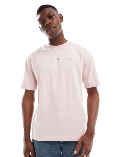 Hollister icon washed boxy oversized t-shirt in light pink - view 1