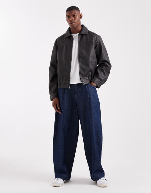 Hollister – Jacke aus Kunstleder in Schwarz, 2 von 5
