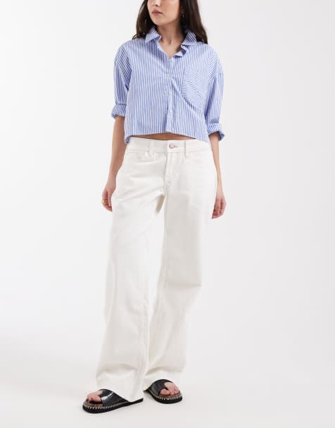 Hollister - Jean baggy à taille basse - Blanc - view 1