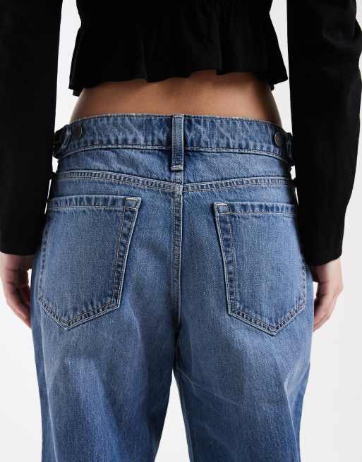 Hollister - Jean baggy à taille basse réglable - Bleu moyen délavé, 4 de 5