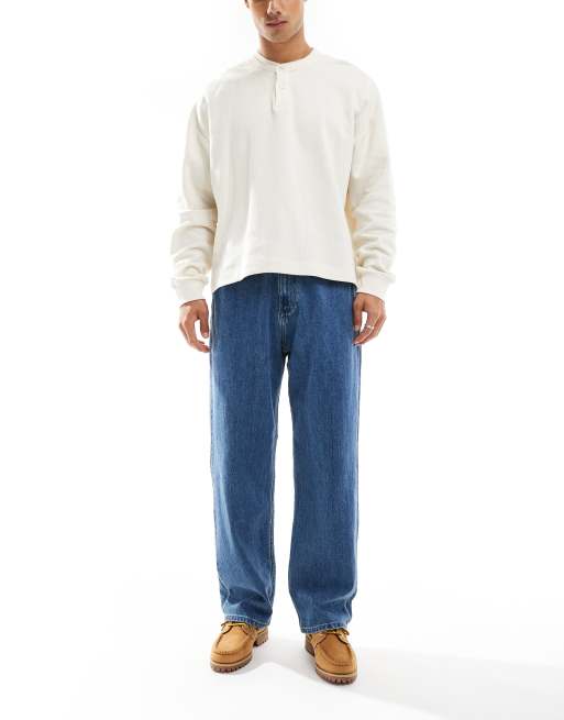 Hollister - Jean baggy - Bleu moyen délavé