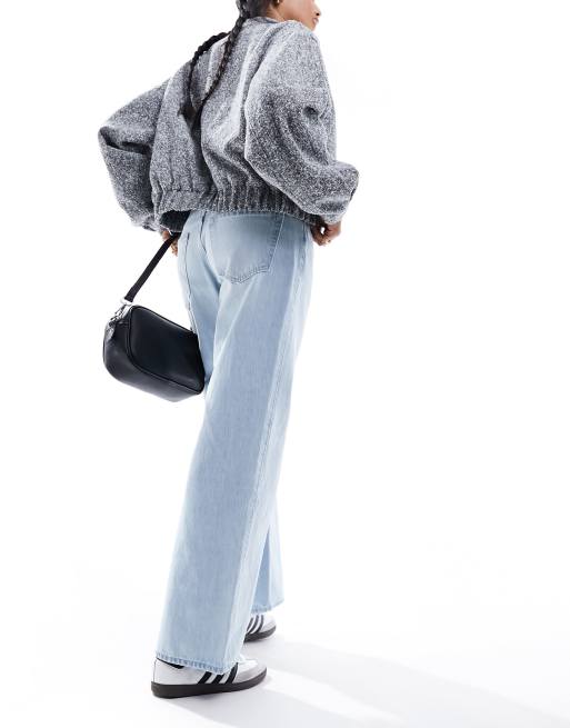 Hollister - Jean baggy décontracté taille basse - Bleu clair délavé