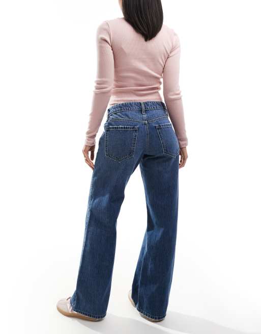 Hollister - Jean baggy droit à taille basse - Bleu délavé, 3 de 5
