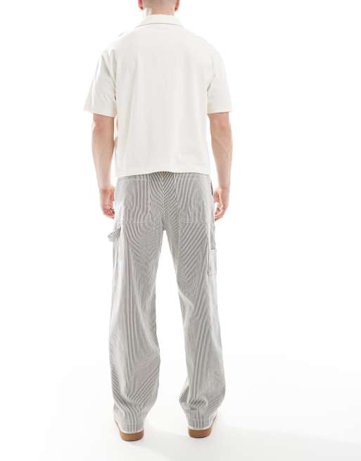 Hollister - Jean baggy style charpentier à rayures hickory - Bleu, 2 de 5