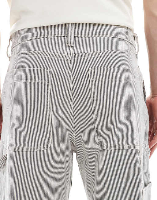 Hollister - Jean baggy style charpentier à rayures hickory - Bleu, 4 de 5