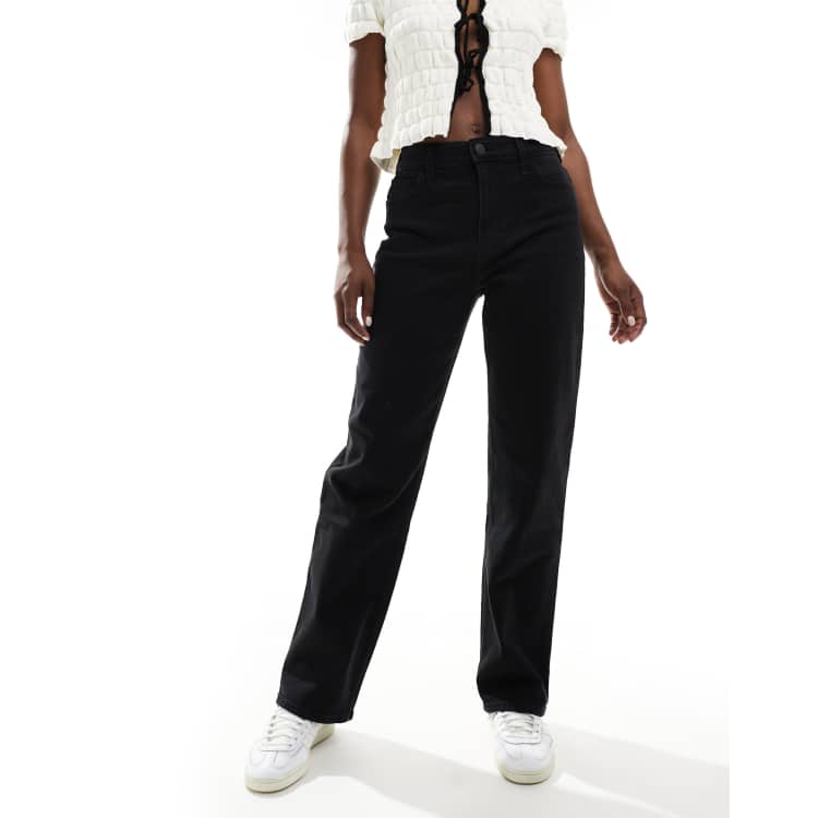 Hollister ClassicfuncenterShops haute Jean coupe dad a taille ultra Jolie jeans skinny parfait etat Noir