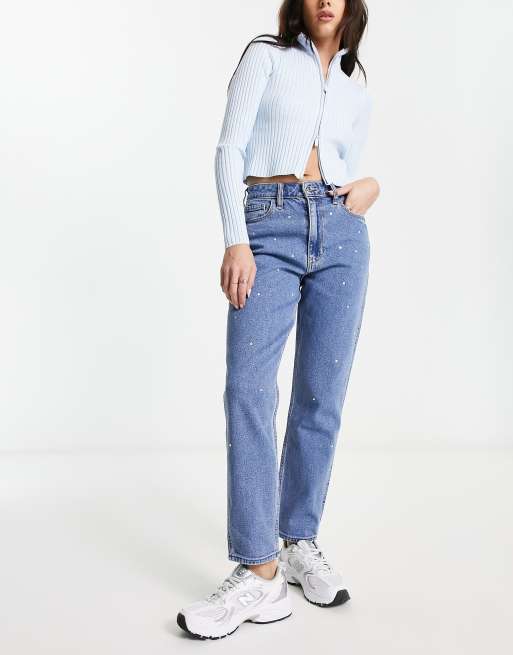 Jean mom shop taille haute dechire