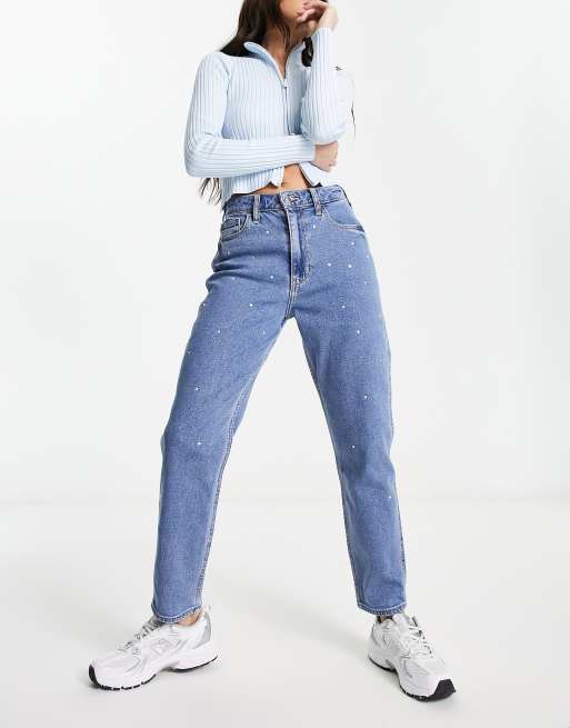 Jean mom shop taille haute dechire
