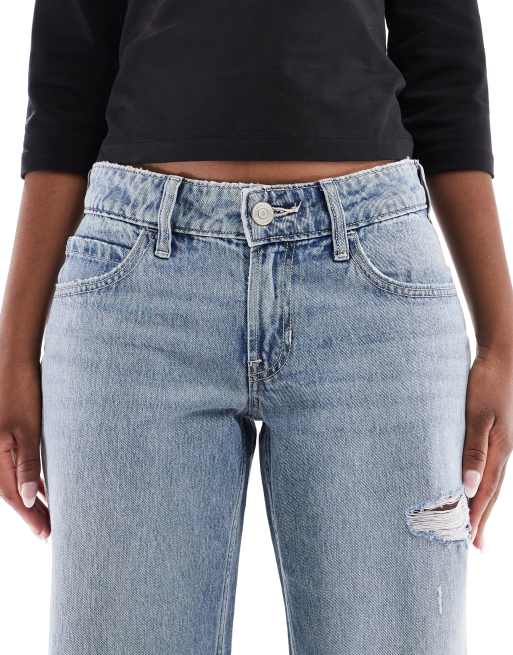 Hollister - Jean ultra baggy à taille basse - Gris teinté délavé, 4 de 5