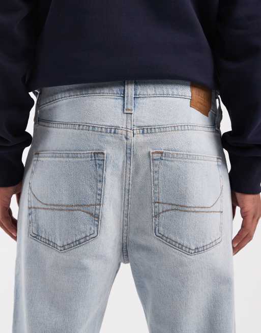 Hollister - Jeans ampi a 5 tasche lavaggio azzurro, 4 di 5
