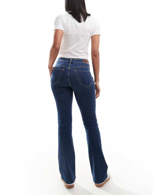 Hollister - Jeans bootcut lavaggio blu a vita medio alta, 3 di 5