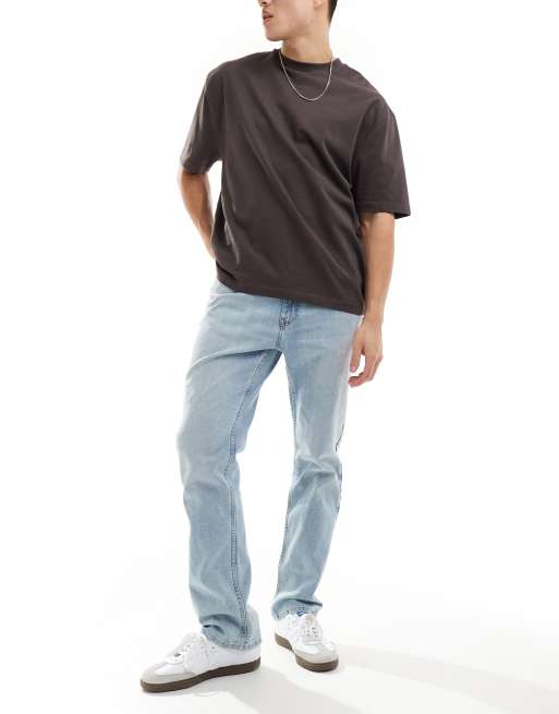 Hollister - Jeans dritti slim blu lavaggio chiaro, 5 di 5