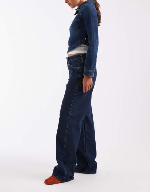 Hollister jeans med hög midja och baggy passform i indigoblått, 3 av 5