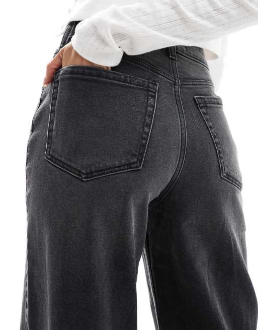 Hollister - Jeans met wijde pijpen en ultra hoge taille in zwart met wassing, 3 van 5