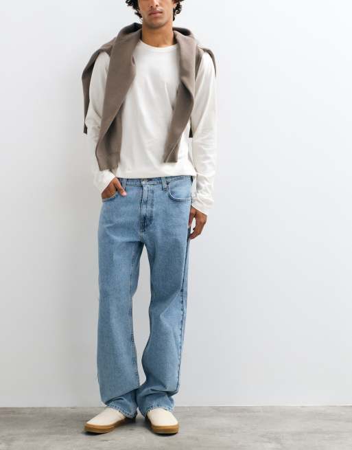 Hollister Jeans mit lockerer Passform in mittelblauer Waschung, 1 von 5