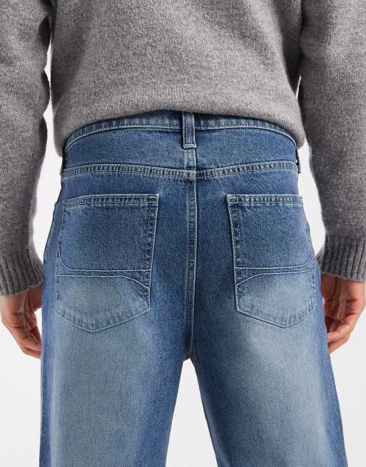 Hollister - Jeans super ampi con 5 tasche lavaggio blu scuro tinto, 4 di 5