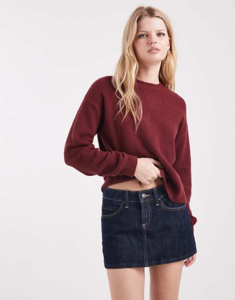 Hollister – Jeansowa spódnica mini z obniżonym stanem w kolorze niebieskiego indygo - view 1