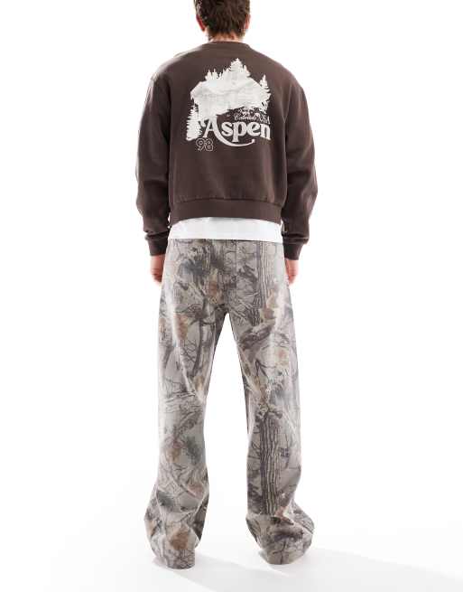 Hollister – Jeansy carpenter super baggy ze wzorem moro, 2 z 5