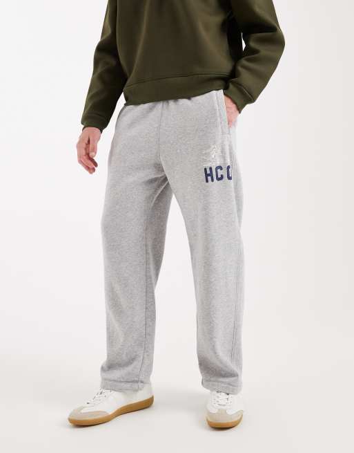 Hollister - Jogger ample et resserré aux chevilles avec logo graphique - Gris chiné, 2 de 5