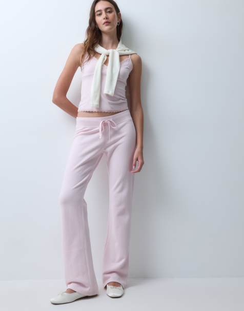 Hollister jogger ample taille basse rose clair - view 1