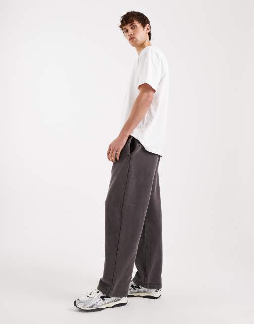 Hollister - Jogger baggy à chevilles amples et imprimé graphique - Gris délavé, 3 de 5