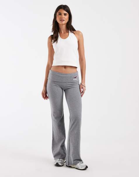 Hollister jogger en maille à revers évasé gris - view 1