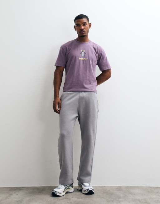 Hollister - jogger holgado gris con bajo abierto, 1 de 5