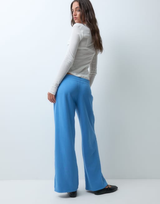 Hollister joggers a vita bassa a gamba larga blu, 4 di 5