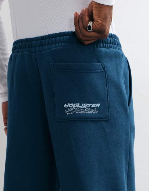 Hollister - Joggers ampi a vita bassa blu navy, 5 di 5
