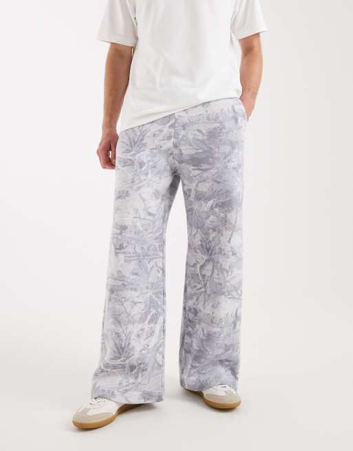 Hollister - Joggers bootcut ampi con logo blu/grigio mimetico, 2 di 5