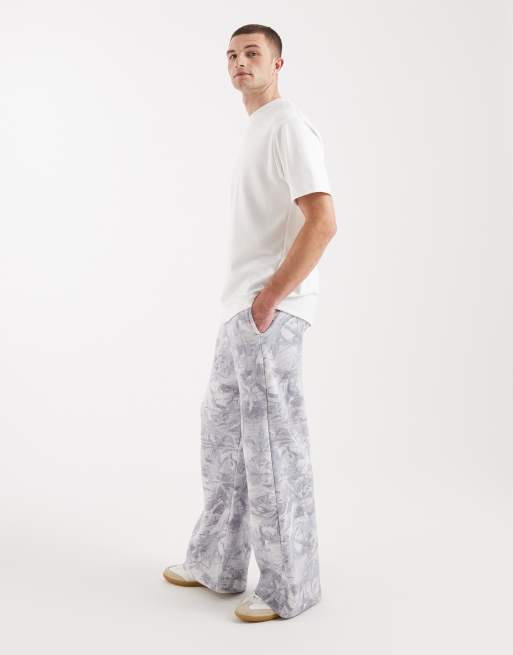 Hollister - Joggers bootcut ampi con logo blu/grigio mimetico, 3 di 5