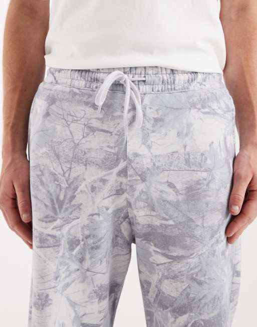 Hollister - Joggers bootcut ampi con logo blu/grigio mimetico, 4 di 5