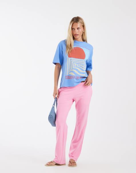 Hollister - Joggers dritti a vita bassa rosa - view 1