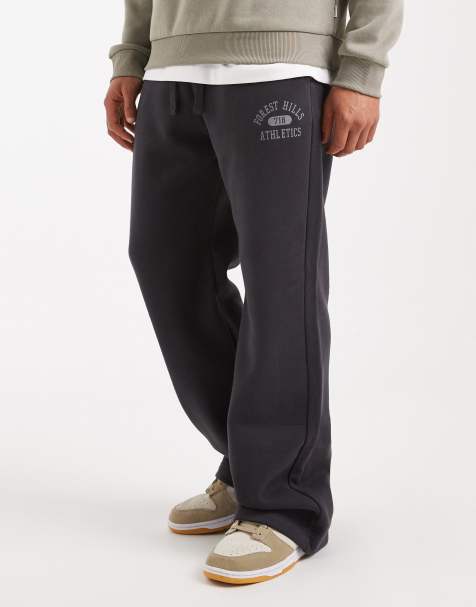 Hollister - Joggers dritti grigio scuro con logo stile college - view 1