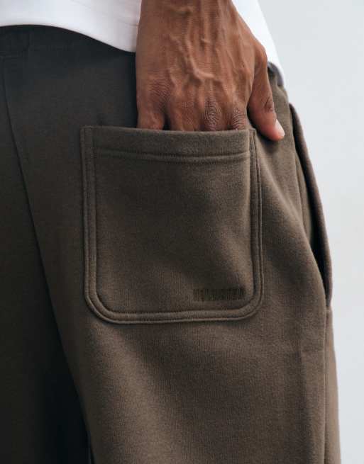 Hollister - joggers marrones con bajo abierto, 4 de 5