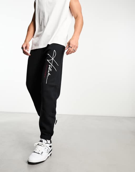 Hollister - Joggers tecnici neri comodi con logo e fondo elasticizzato, 3 di 4