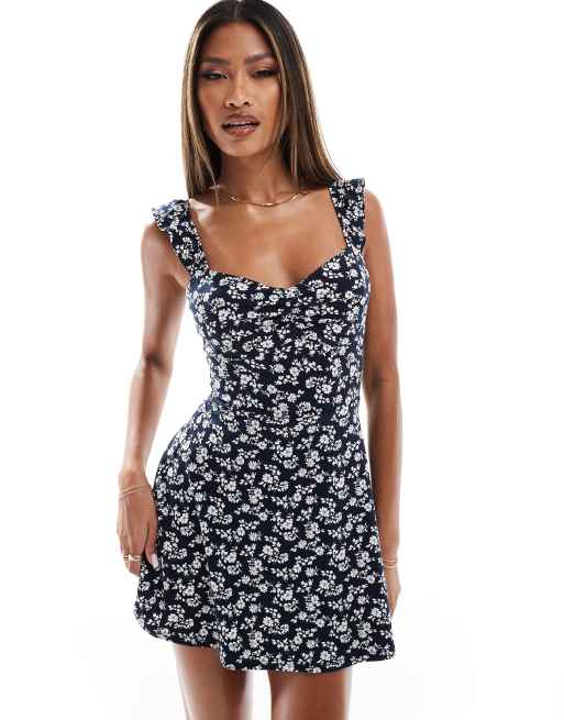 Hollister - Jurk met bloemenprint in blauw, 3 van 4