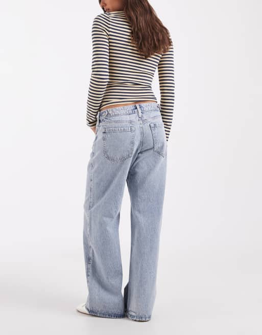 Hollister justerbara baggy jeans i ljusblått, 3 av 5