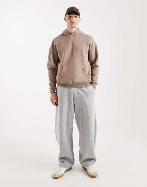 Hollister – Kapuzenpullover in Beige mit Kontrastnaht, 2 von 5