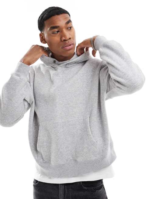 Hollister – Kapuzenpullover in Beige mit kurzem Schnitt und Kontrastnaht