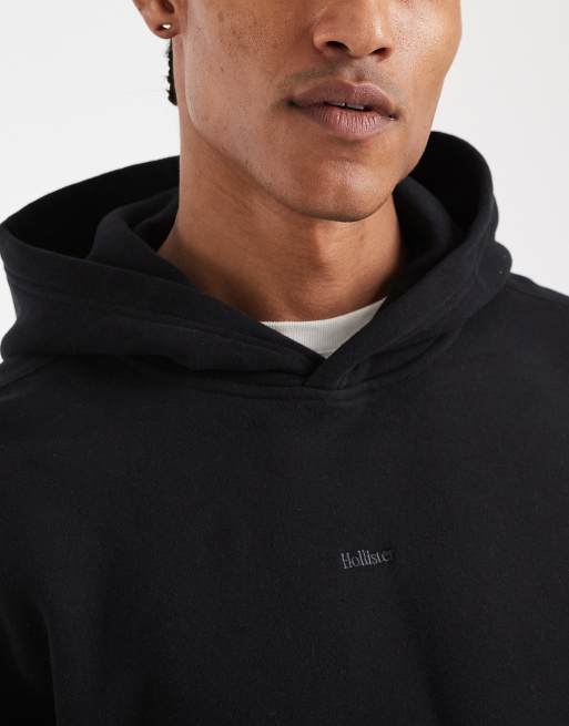 Hollister – Kapuzenpullover in Schwarz mit eingearbeitetem Logo, 5 von 5
