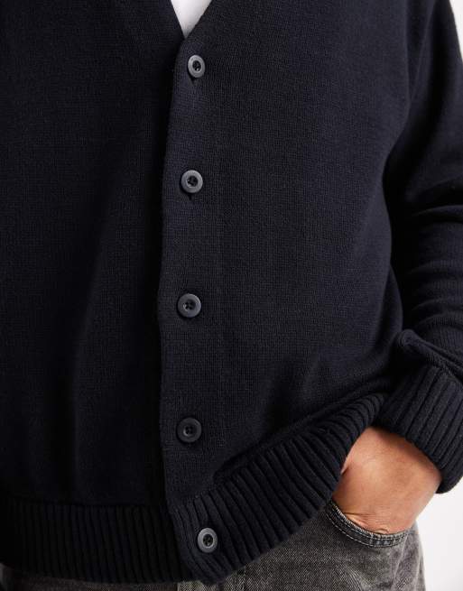 Hollister – Kastige, leichte Strickjacke in Schwarz, 5 von 5