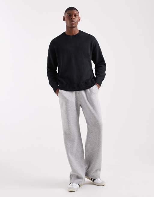Hollister – Kastiger, gerippter Pullover in Schwarz mit offenem Saum, 2 von 5
