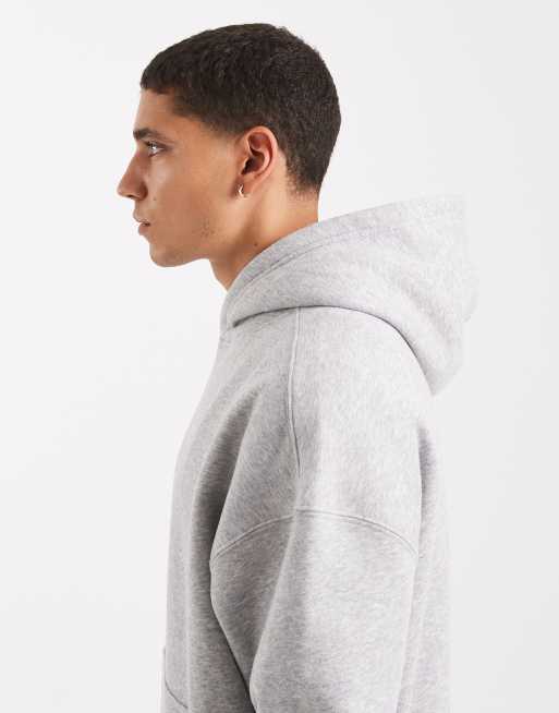 Hollister – Kastiger Kapuzenpullover in Grau mit Fronttasche, 4 von 5