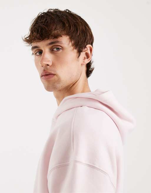 Hollister – Kastiger Kapuzenpullover in verwaschenem Rosa mit Kängurutasche vorne, 4 von 5