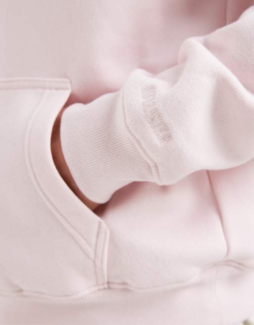 Hollister – Kastiger Kapuzenpullover in verwaschenem Rosa mit Kängurutasche vorne, 5 von 5