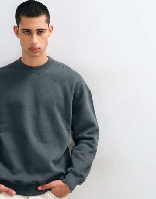 Hollister kastiger Sweatshirt mit Rundhalsausschnitt in Dunkelgrün, 4 von 5