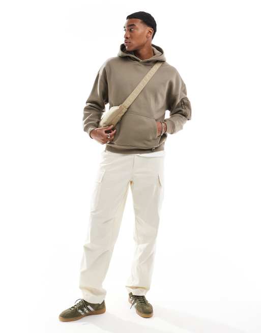 Hollister – Kastiger Utility-Kapuzenpullover in Grau, 2 von 4
